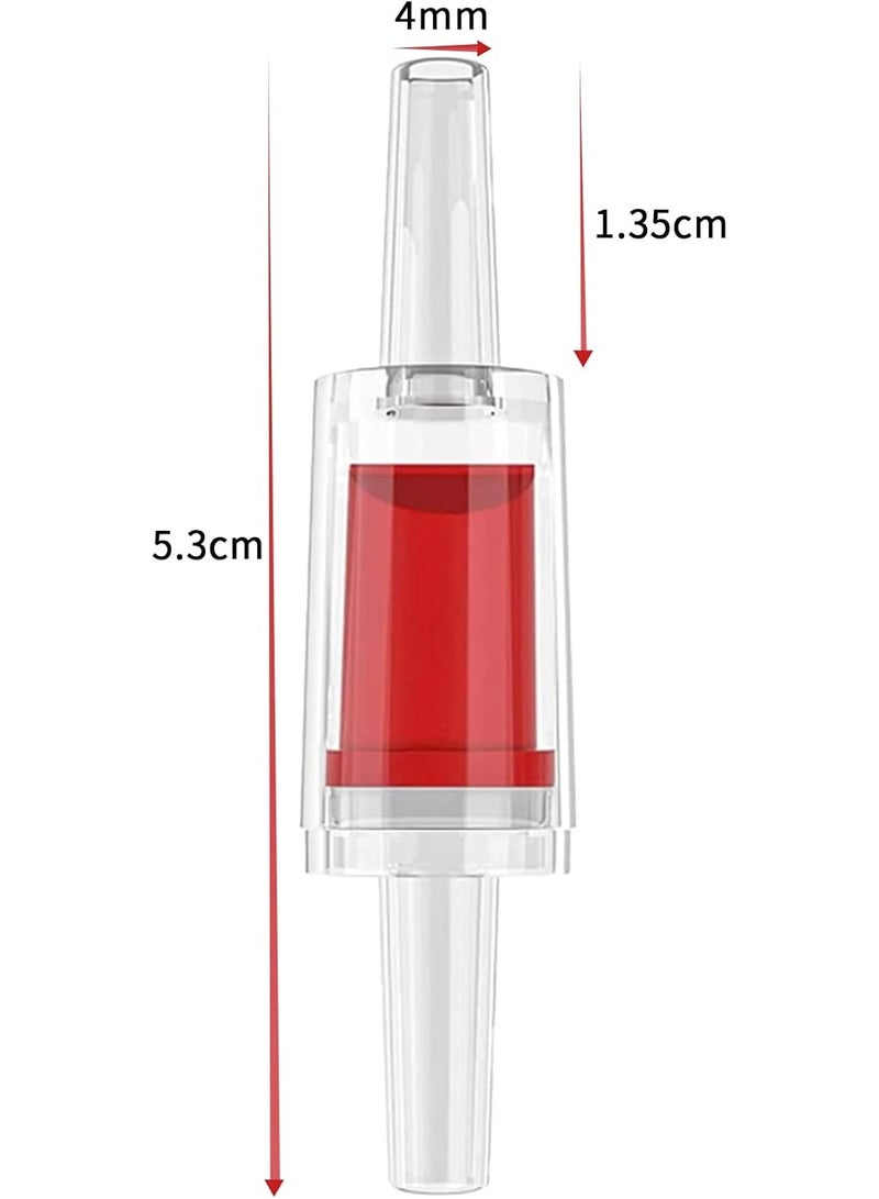 صمامات فحص حوض السمك لمضخات الهواء الشائعة، صمامات فحص مضخة هواء حوض السمك من البلاستيك الشفاف الأحمر، صمام فحص أحادي الاتجاه غير رجوعي لأنابيب الهواء في حوض السمك، 4 قطع، 4 ملم - Image 2